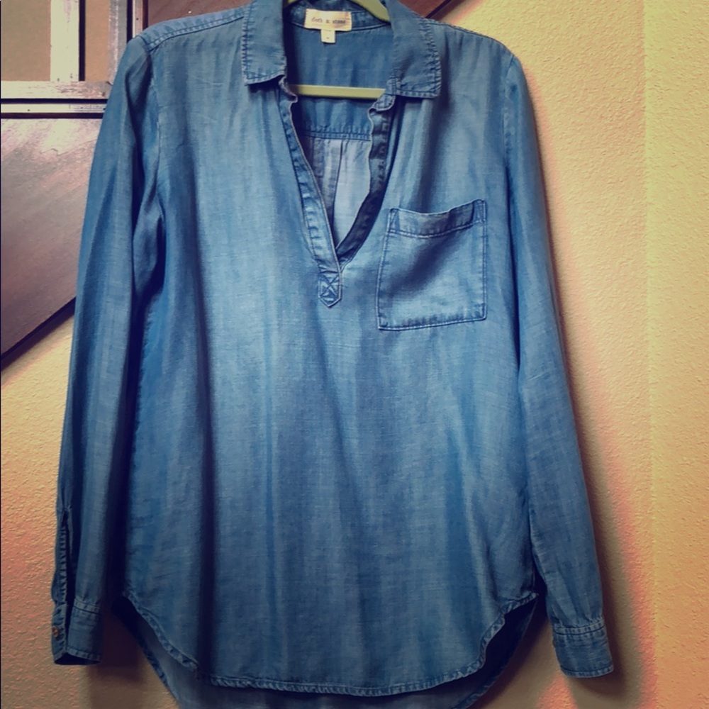 Anthropologie Cloth & Stone Denim Blouse